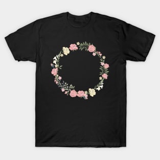 Pink floral head crown T-Shirt